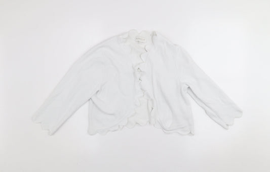 Apricot Women White Size 12 Viscose Knit Open Cardigan