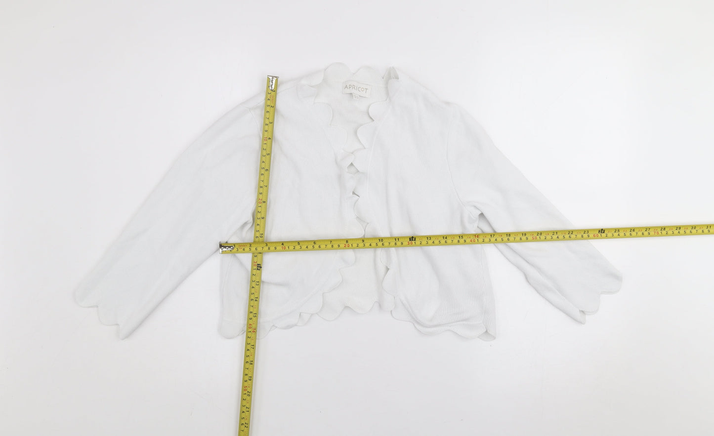 Apricot Women White Size 12 Viscose Knit Open Cardigan