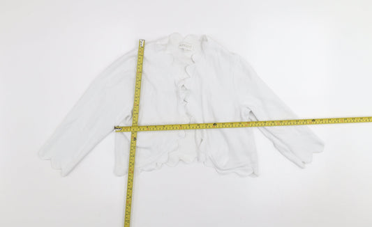 Apricot Women White Size 12 Viscose Knit Open Cardigan