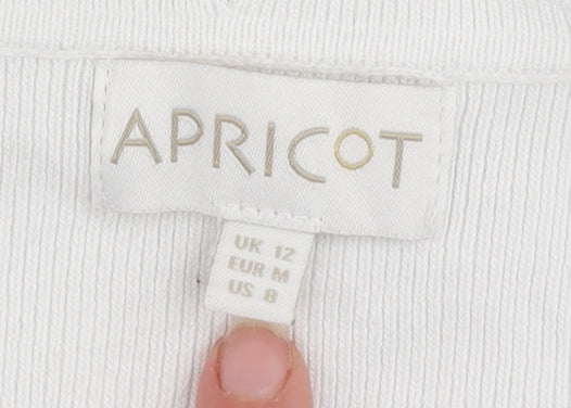 Apricot Women White Size 12 Viscose Knit Open Cardigan