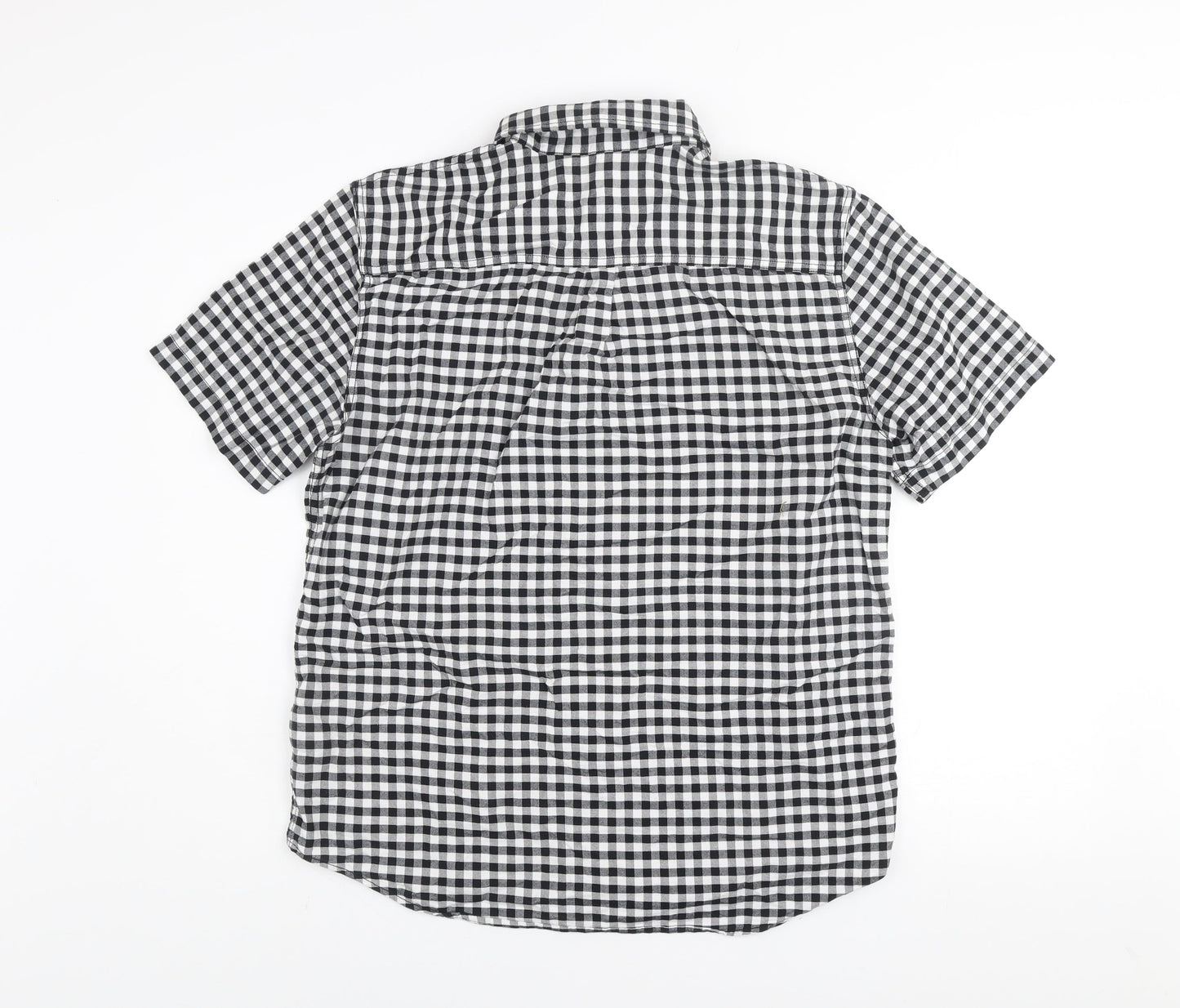 Calvin Klein Jeans Men's Black & White Check Short Sleeve Regular Fit Shirt Size L