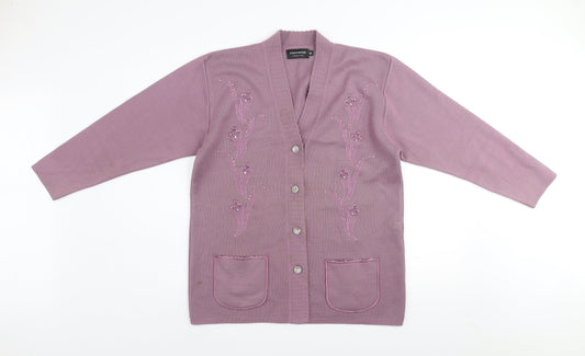 Womens UK Size M Paramour Collection Purple Cardigan Jumper