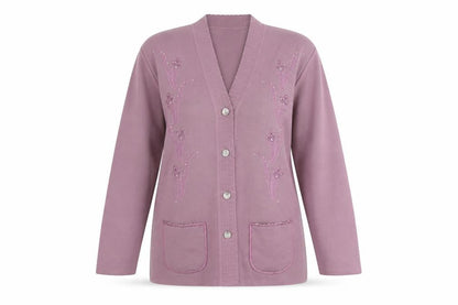 Womens UK Size M Paramour Collection Purple Cardigan Jumper