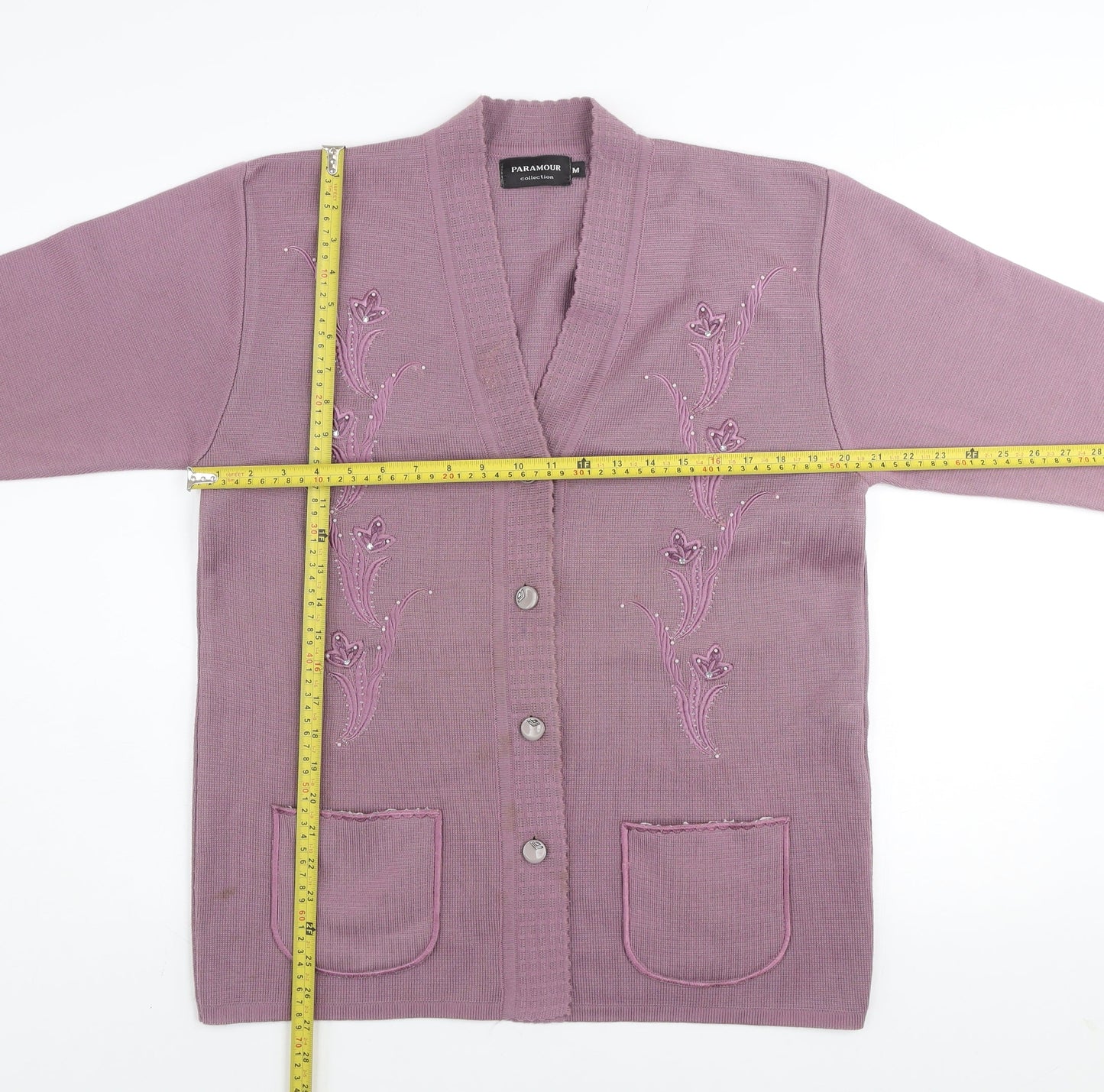 Womens UK Size M Paramour Collection Purple Cardigan Jumper