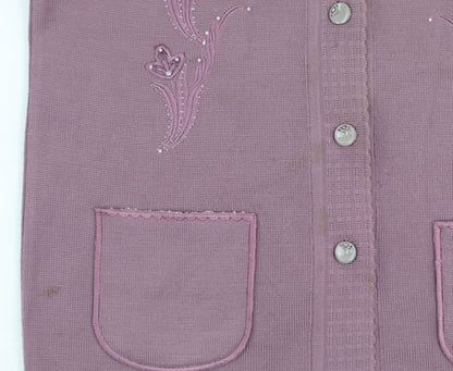 Womens UK Size M Paramour Collection Purple Cardigan Jumper