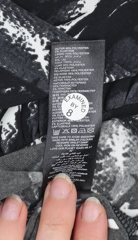 Debenhams Women Black Size 12 Shift Dress 3/4 Sleeve Stretch Jersey