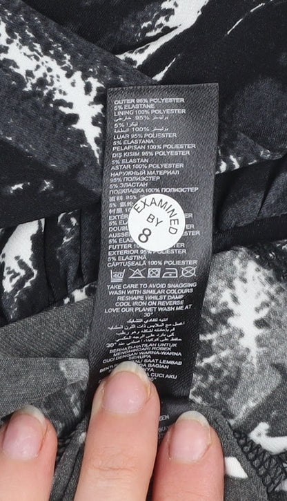 Debenhams Women Black Size 12 Shift Dress 3/4 Sleeve Stretch Jersey