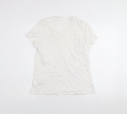 Tommy Hilfiger Men's White V-Neck Cotton T-Shirt Size L