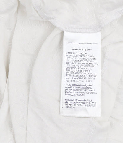 Tommy Hilfiger Men's White V-Neck Cotton T-Shirt Size L