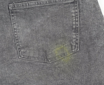 Primark Women Grey Size 18 Denim Shorts Mid Rise Casual Stretch