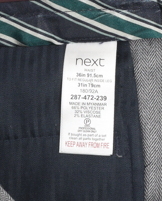 Next Mens Grey Regular Fit Chino Trousers 36W 31L