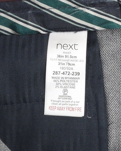 Next Mens Grey Regular Fit Chino Trousers 36W 31L