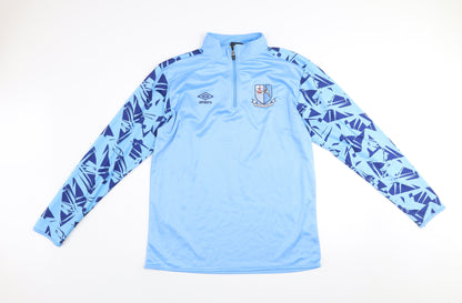 Mens UK Size L Umbro Blue 1/4 Zip Sweatshirt