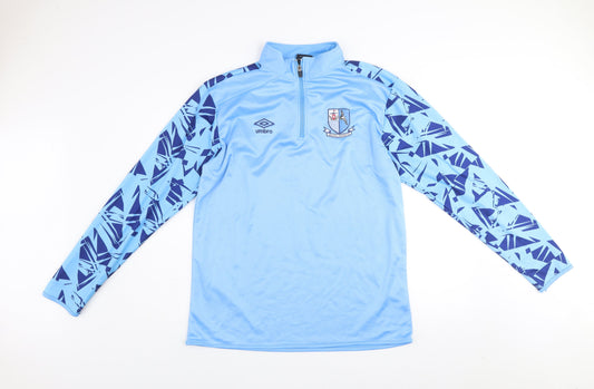 Mens UK Size L Umbro Blue 1/4 Zip Sweatshirt