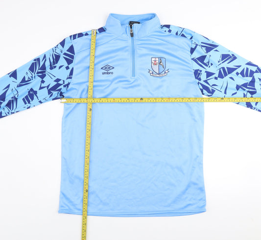 Mens UK Size L Umbro Blue 1/4 Zip Sweatshirt