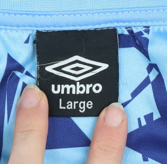 Mens UK Size L Umbro Blue 1/4 Zip Sweatshirt