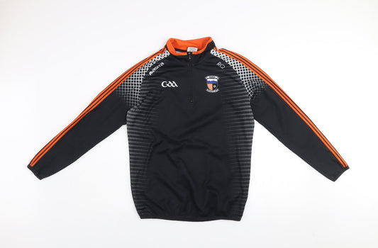 Masita Boys Black 13-14 Years 1/4 Zip Sports Sweatshirt