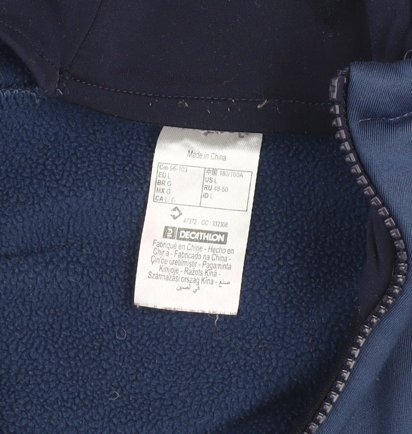 Decathlon Men's Blue L Softshell Hooded Activewear Jacket Size L