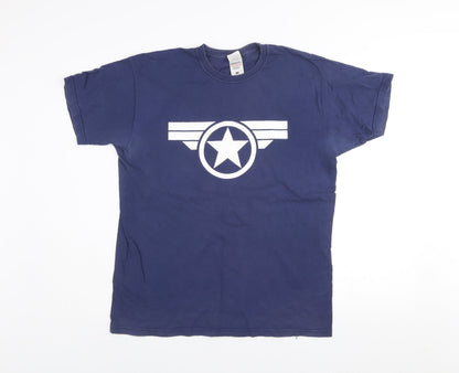 Mens UK Size M Fruit of the Loom Blue  T-Shirt