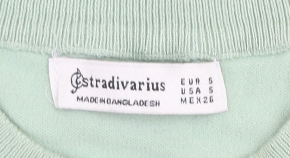 Womens UK Size 8 Stradivarius Green Pullover Jumper