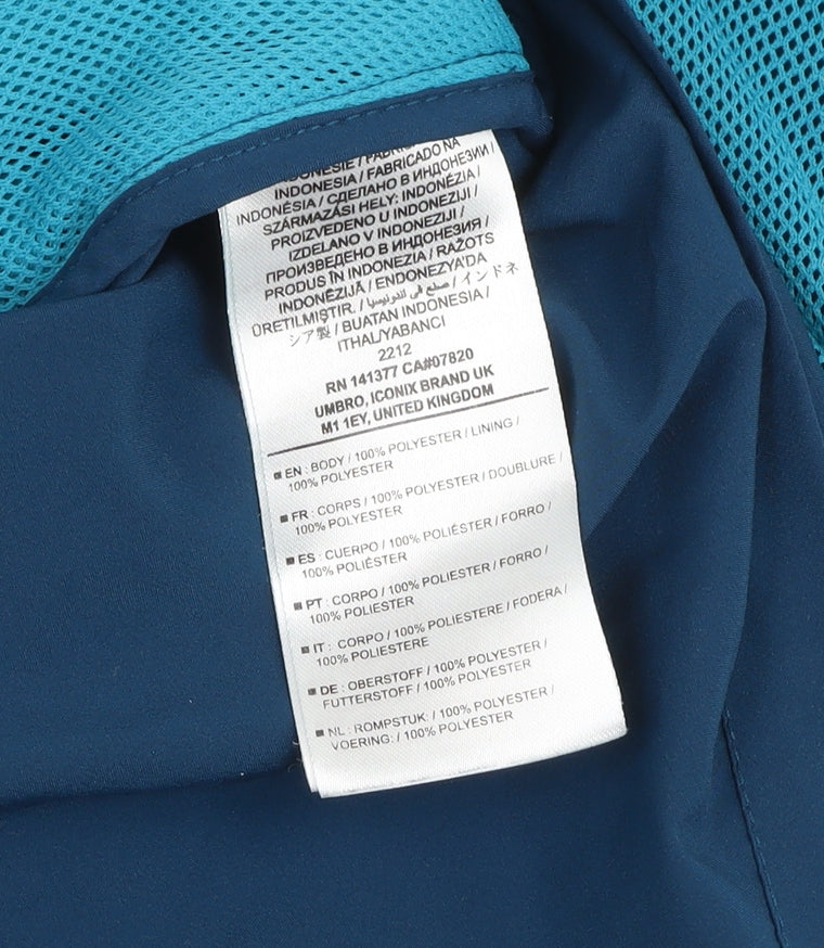 Mens UK Size L Umbro Blue Windbreaker Coat