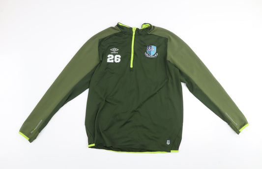 Mens UK Size L Umbro Green Pullover Sweatshirt