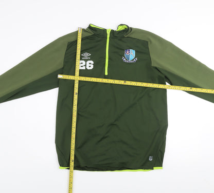 Mens UK Size L Umbro Green Pullover Sweatshirt