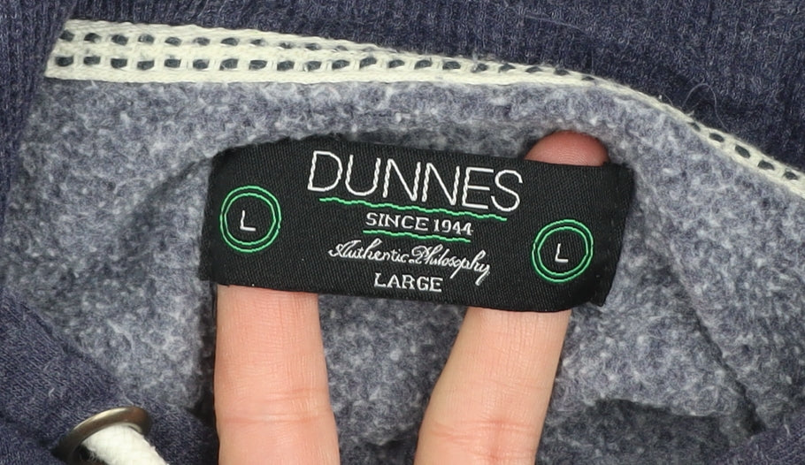 Mens UK Size L Dunnes Blue Pullover Hoodie