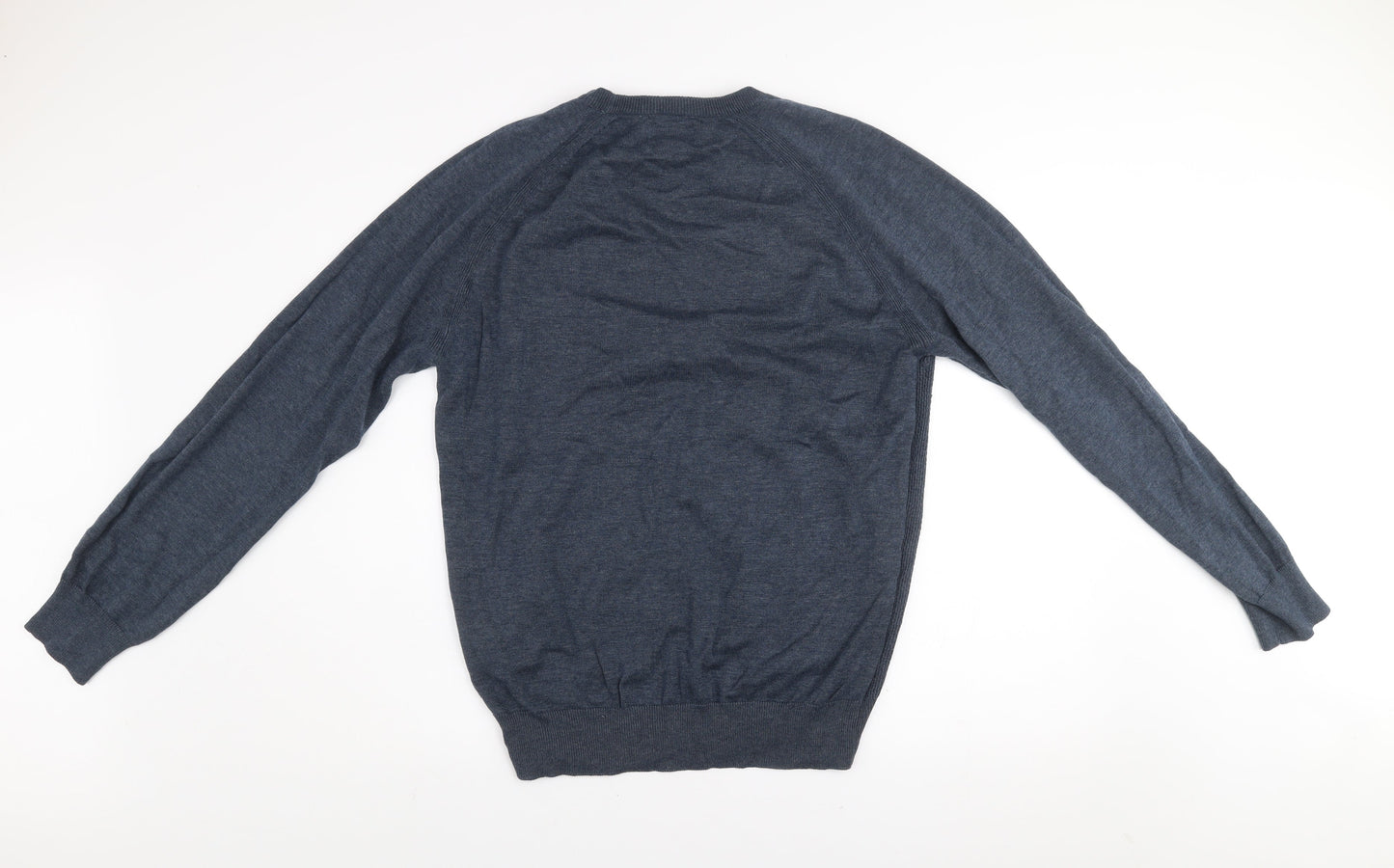 Threadbare Men's Blue Cotton Crew Neck Jumper Size M