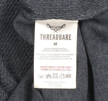 Threadbare Men's Blue Cotton Crew Neck Jumper Size M