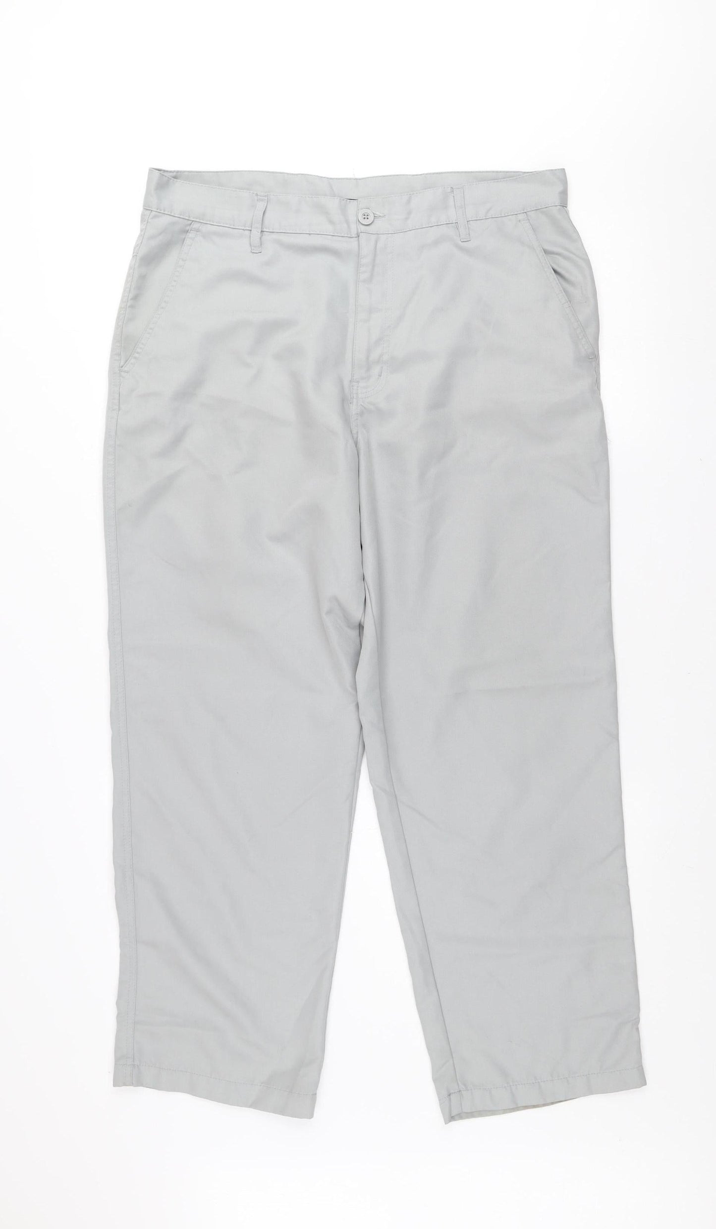 Dunlop Men’s Grey Chino Trousers Size S 36W Regular Fit Casual