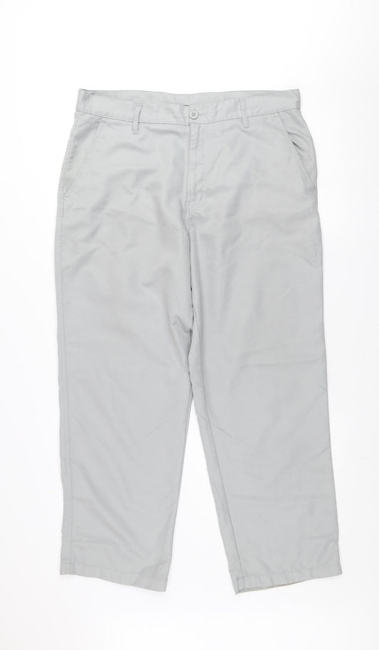 Dunlop Men’s Grey Chino Trousers Size S 36W Regular Fit Casual