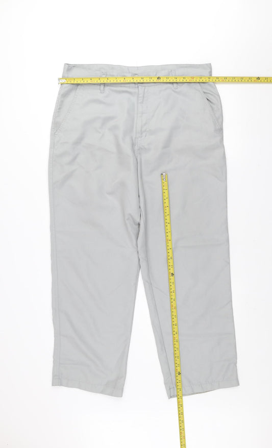 Dunlop Men’s Grey Chino Trousers Size S 36W Regular Fit Casual