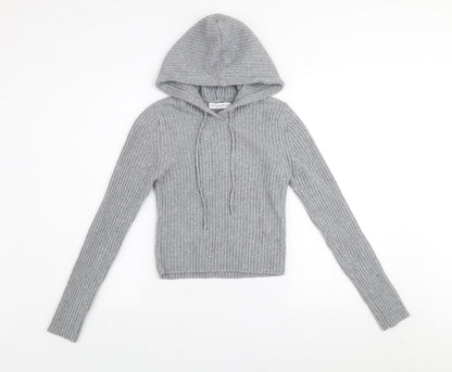 Womens UK Size S Stradivarius Grey Pullover Hoodie
