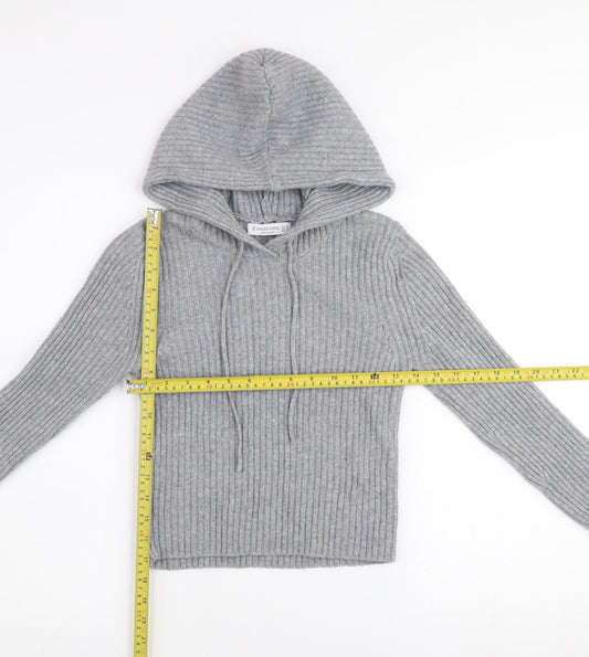 Womens UK Size S Stradivarius Grey Pullover Hoodie