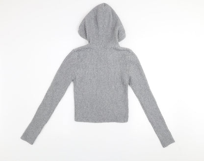 Womens UK Size S Stradivarius Grey Pullover Hoodie
