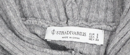 Womens UK Size S Stradivarius Grey Pullover Hoodie