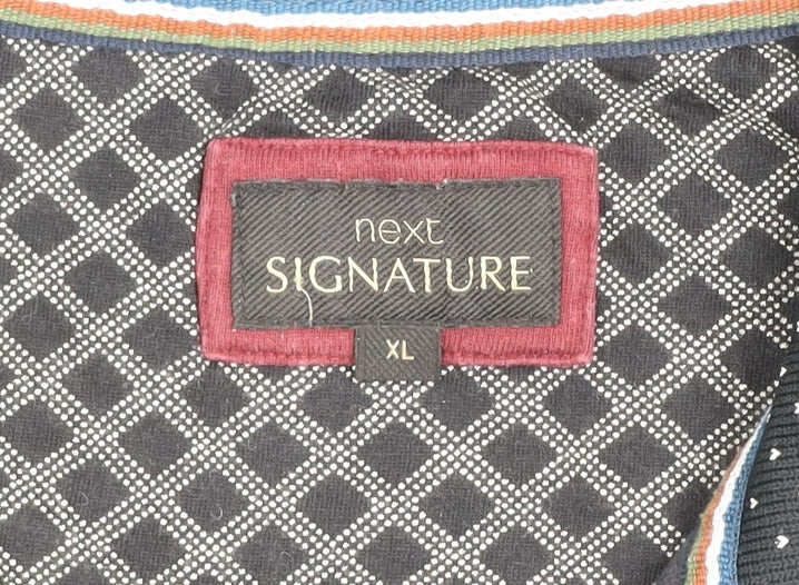 Next Signature Men's Black XL Cotton Viscose 1/2 Zip Jumper