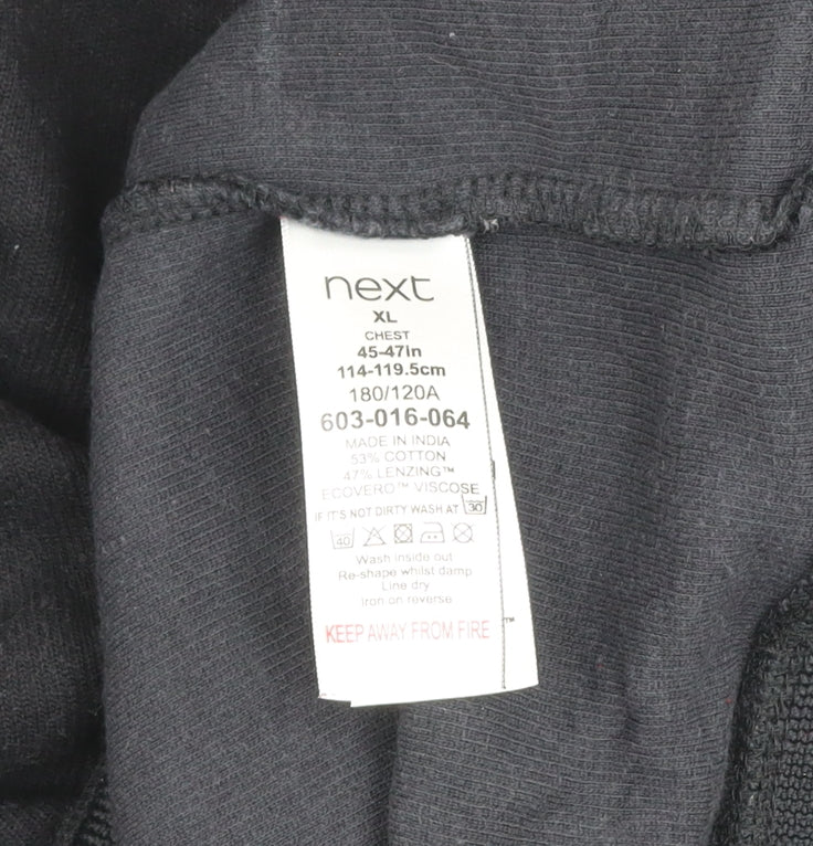 Next Signature Men's Black XL Cotton Viscose 1/2 Zip Jumper