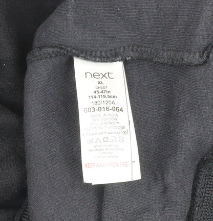 Next Signature Men's Black XL Cotton Viscose 1/2 Zip Jumper