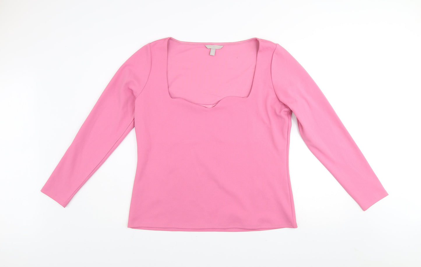 Womens UK Size XL H&M Pink Basic T-Shirt