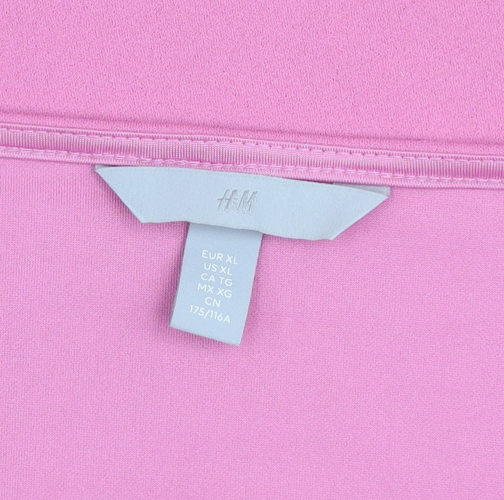 Womens UK Size XL H&M Pink Basic T-Shirt