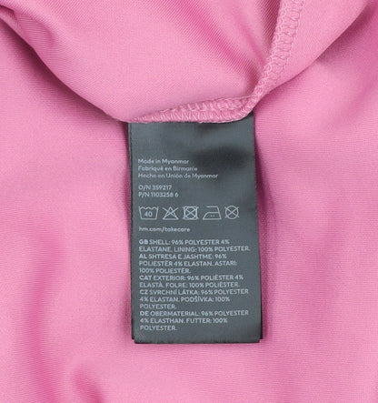 Womens UK Size XL H&M Pink Basic T-Shirt
