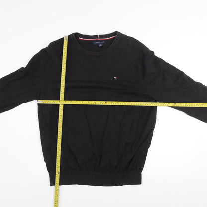 Tommy Hilfiger Men’s Black XL Cotton Crew Neck Pullover Jumper