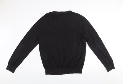 Tommy Hilfiger Men’s Black XL Cotton Crew Neck Pullover Jumper
