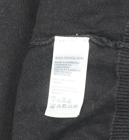 Tommy Hilfiger Men’s Black XL Cotton Crew Neck Pullover Jumper