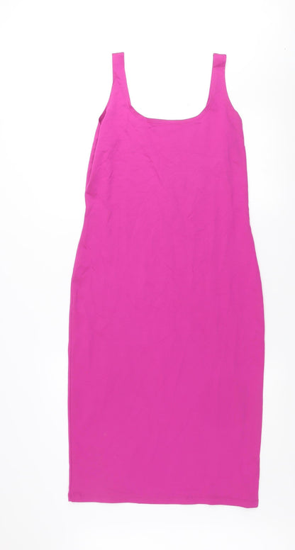 Primark Women’s Pink Bodycon Dress Size 14/16 Sleeveless Scoop Neck