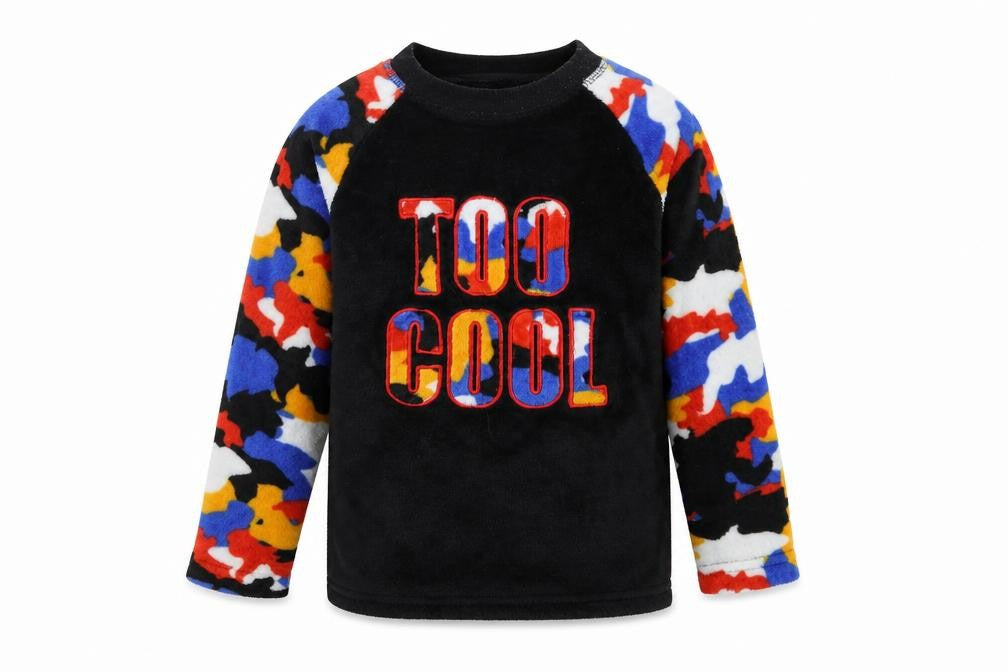 Dunnes Boys Black Multicoloured Fleece Sweatshirt 4-5 Years 'Too Cool'