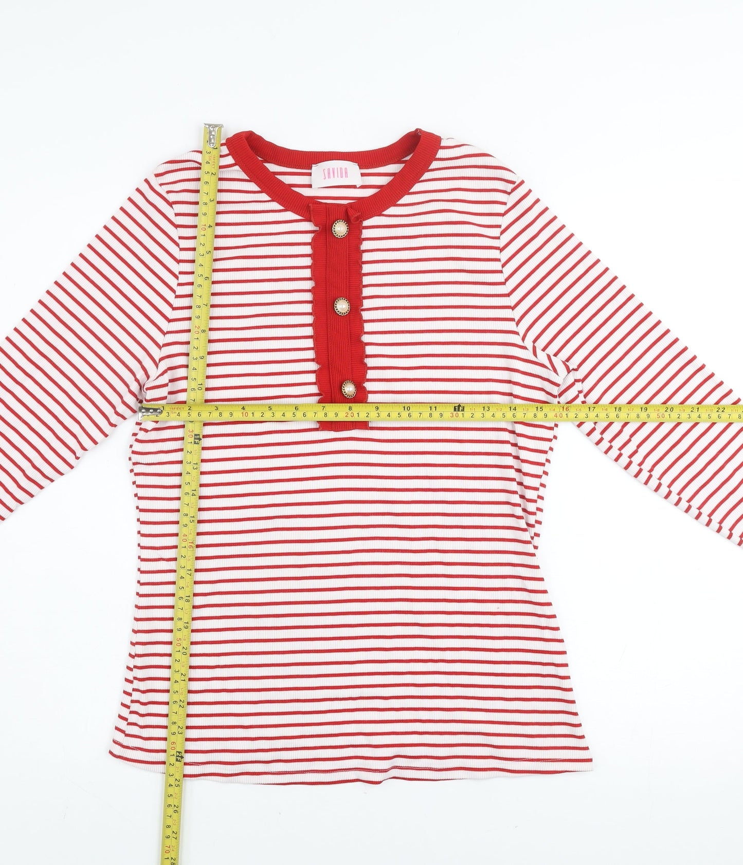 Womens UK Size 16 Savida Red Basic T-Shirt