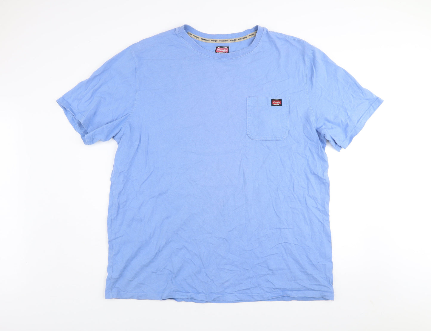 Wrangler Men's Blue 2XLT Workwear Cotton Crew Neck T-Shirt